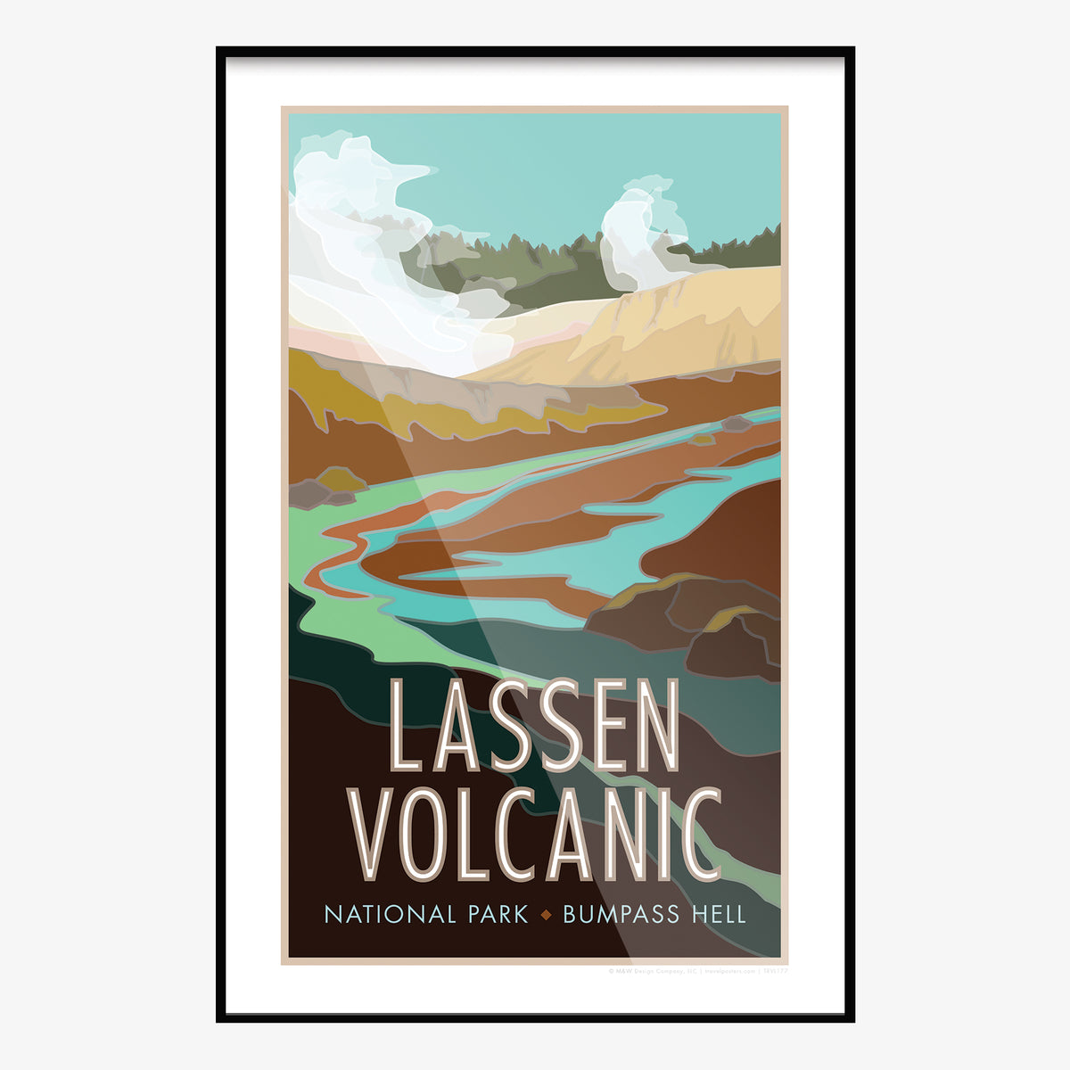 Lassen Volcanic National Park Bumpass Hell Travel Poster
