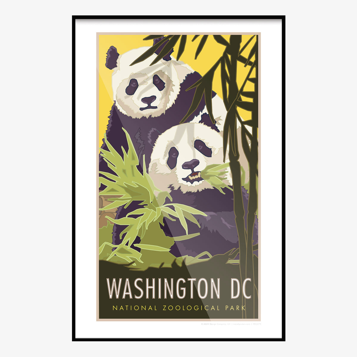 Washington DC Pandas Travel Poster