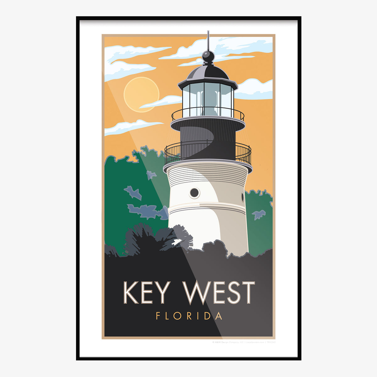 Key West Lighthouse Florida Travel Poster