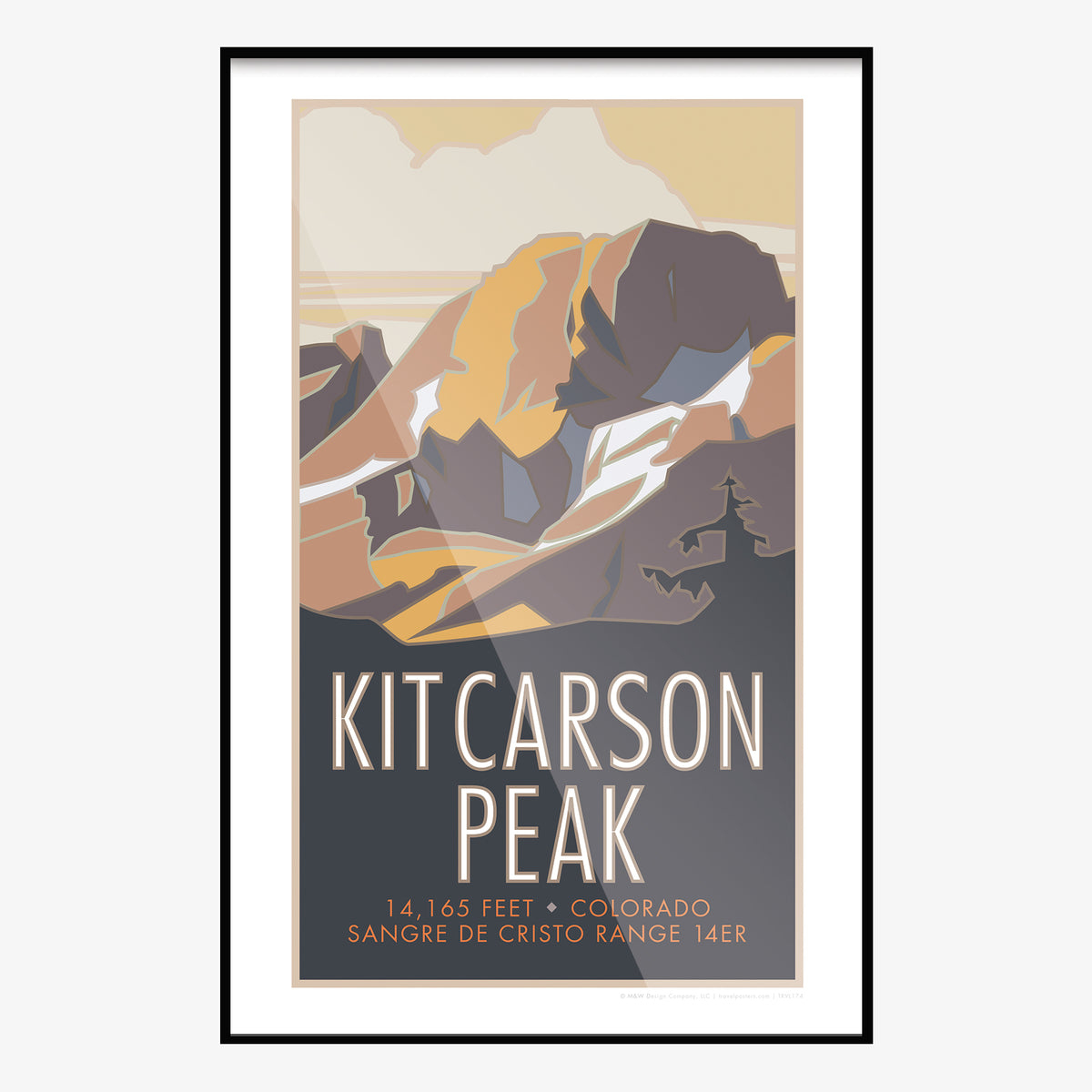 Kit Carson Peak Colorado 14er Travel Poster
