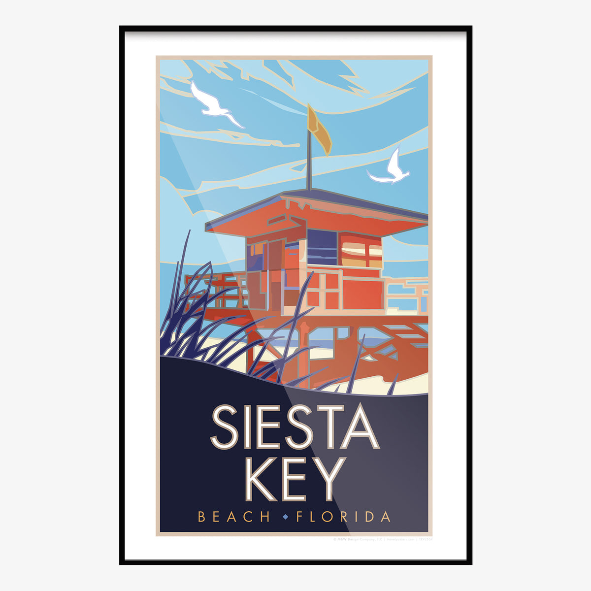 Siesta Key Florida Travel Poster