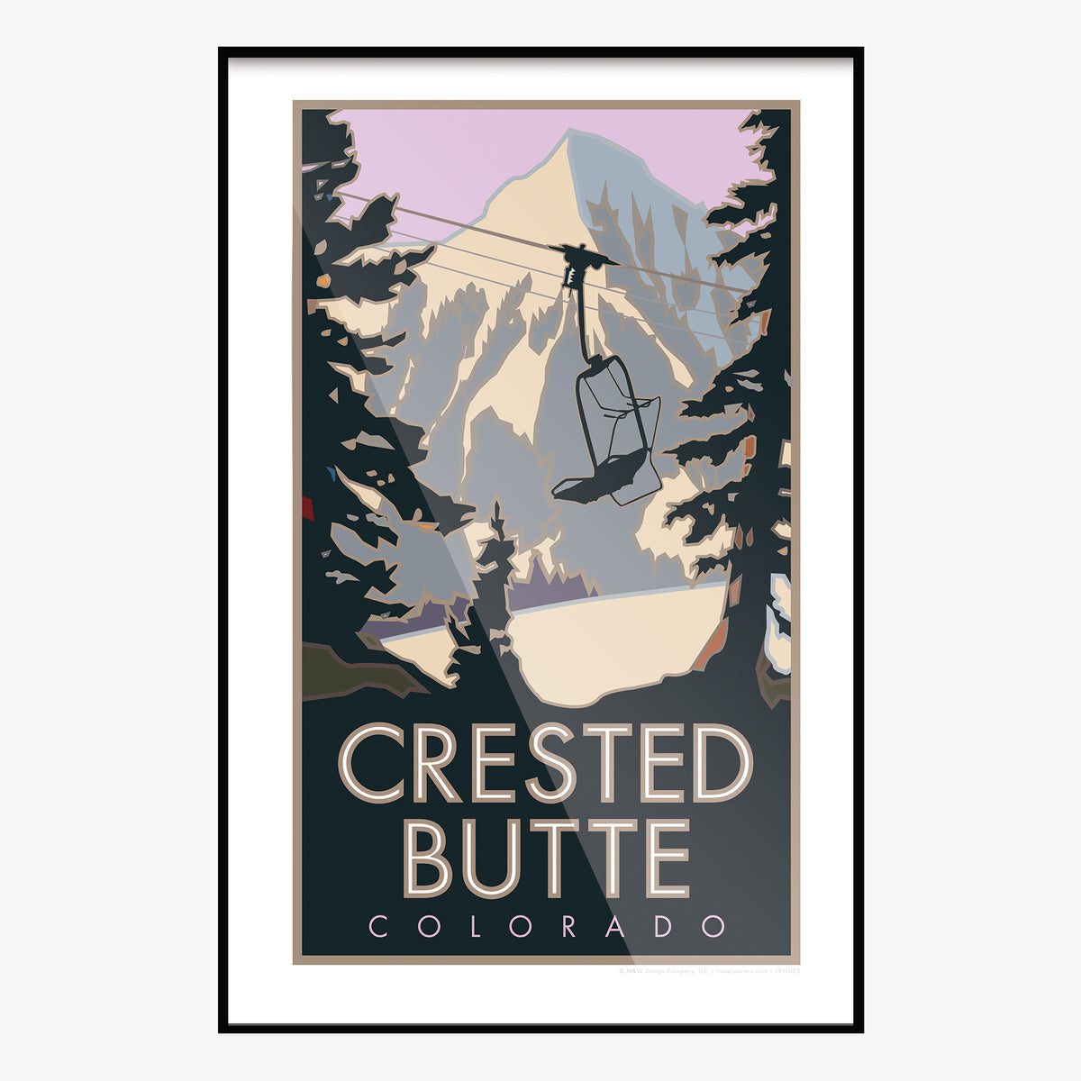 Crested Butte Winter Colorado Travel Poster