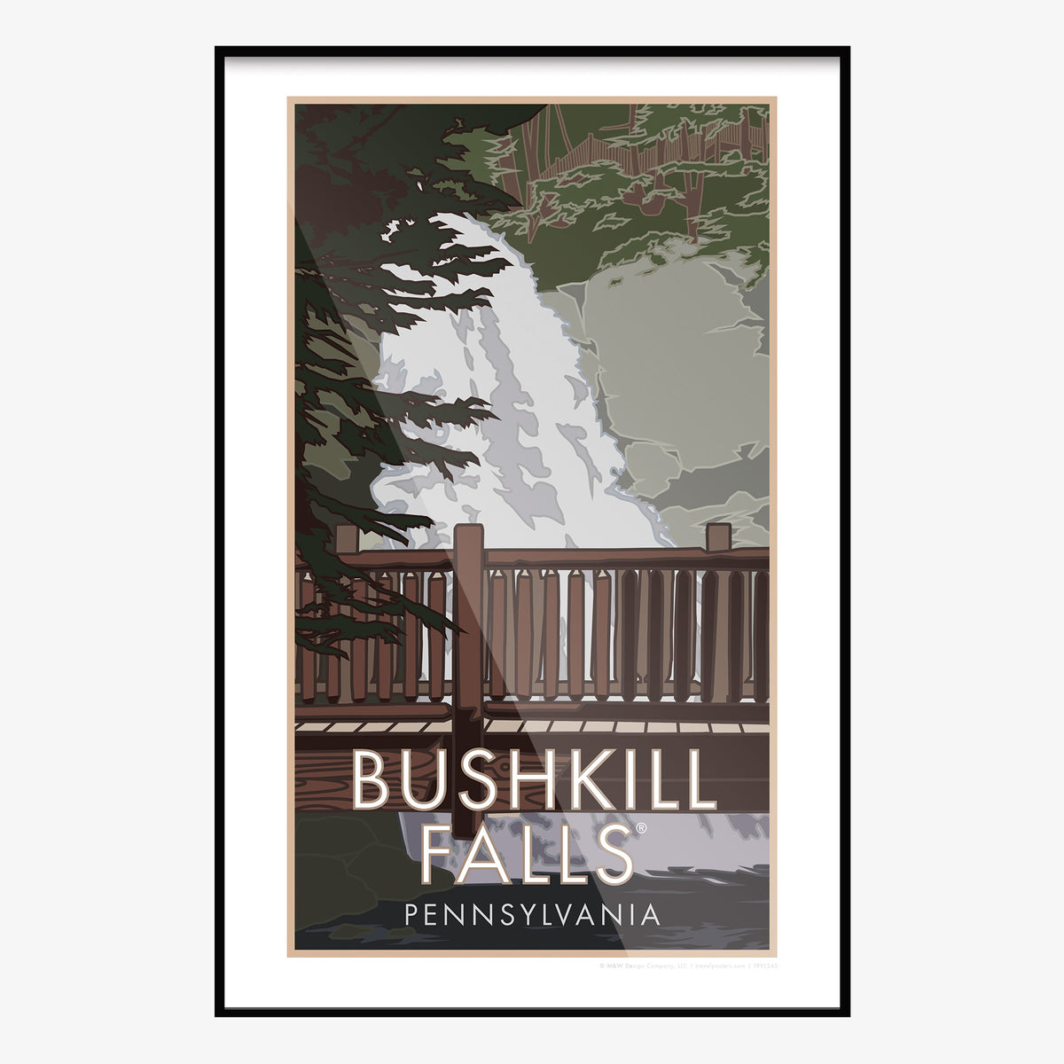 Bushkill Falls Pennsylvania Travel Poster