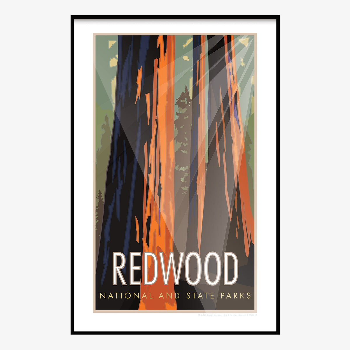 Redwood National and State Park California Travel Poster
