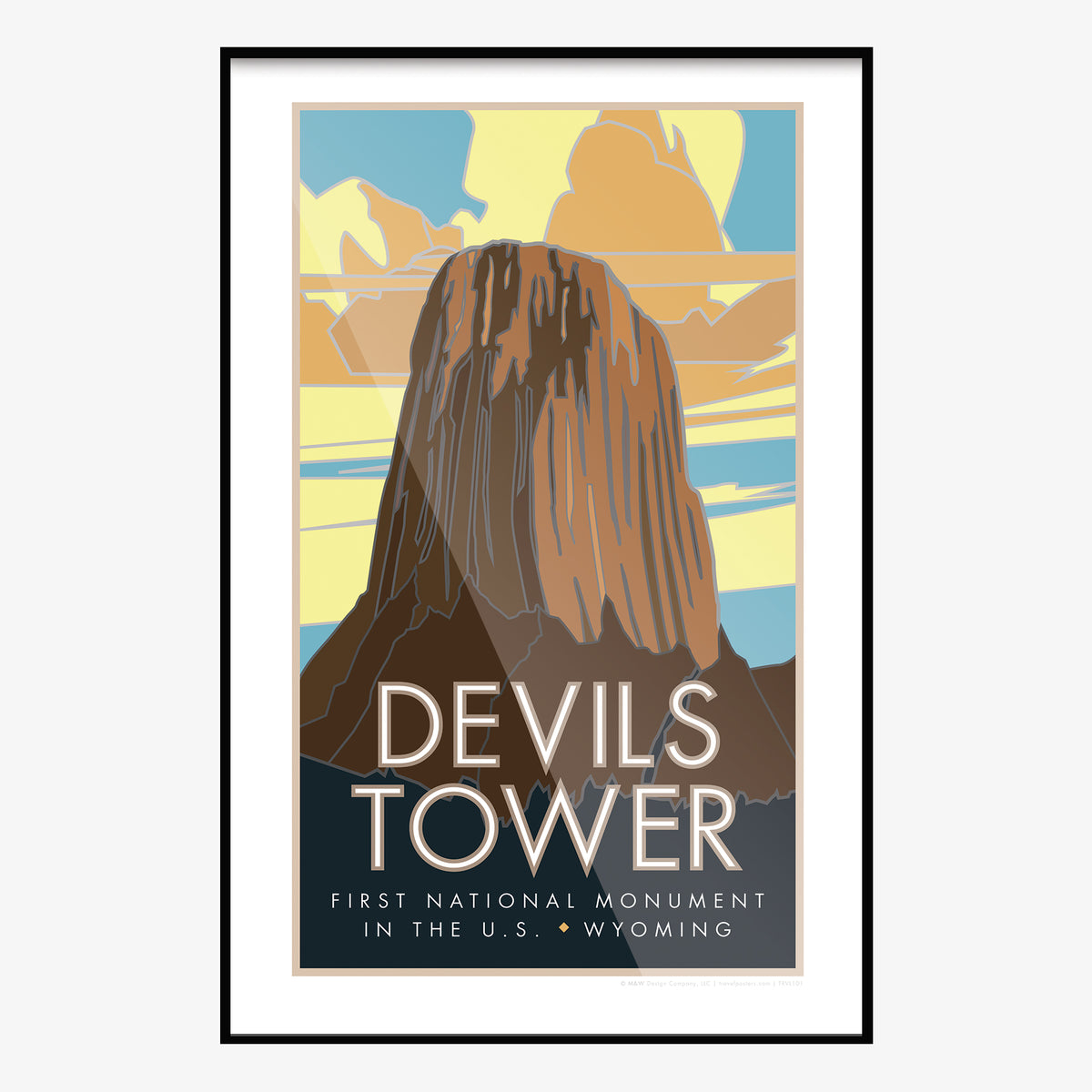 Devils Tower Wyoming Travel Poster