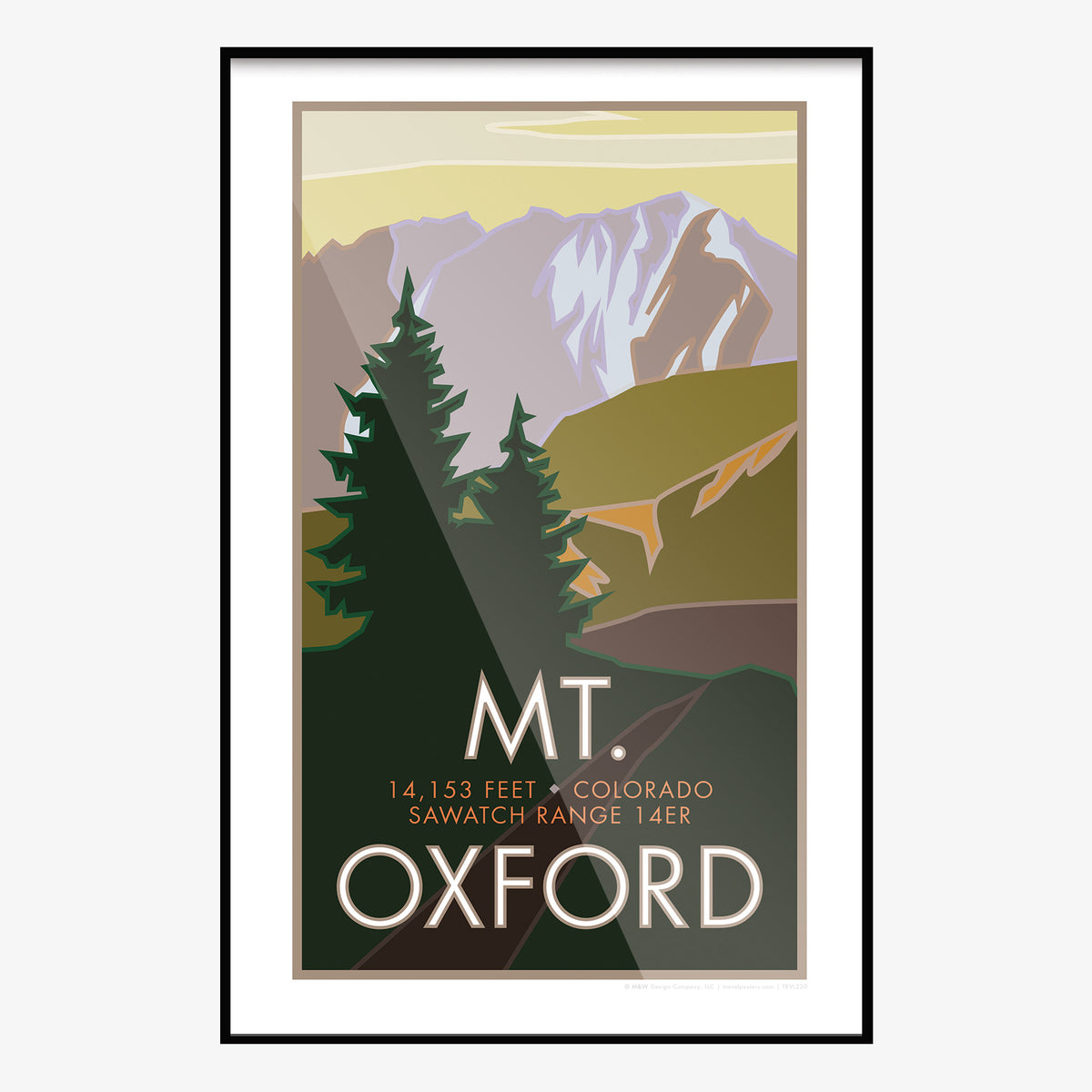 Mt. Oxford Colorado 14er Travel Poster