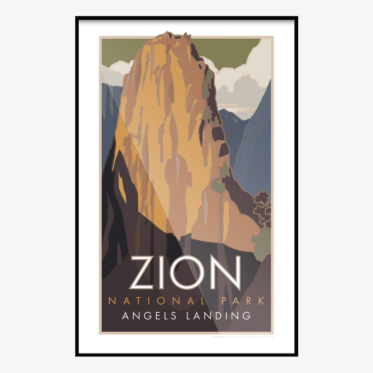Zion National Park Angels Landing Utah Travel Poster