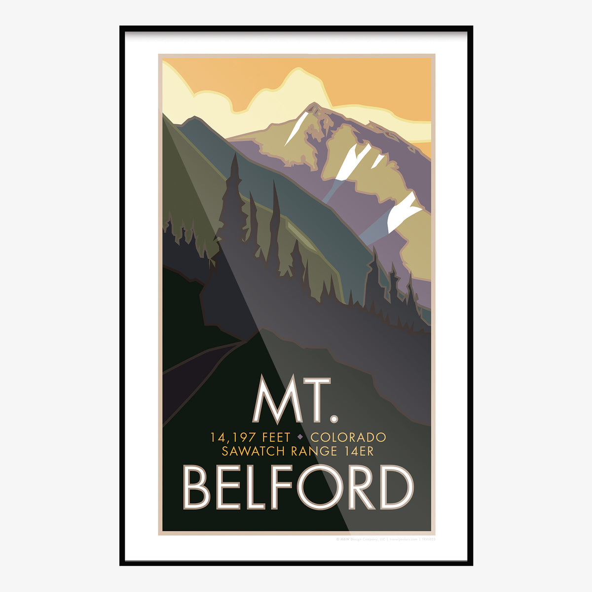 Mt. Belford Colorado 14er Travel Poster