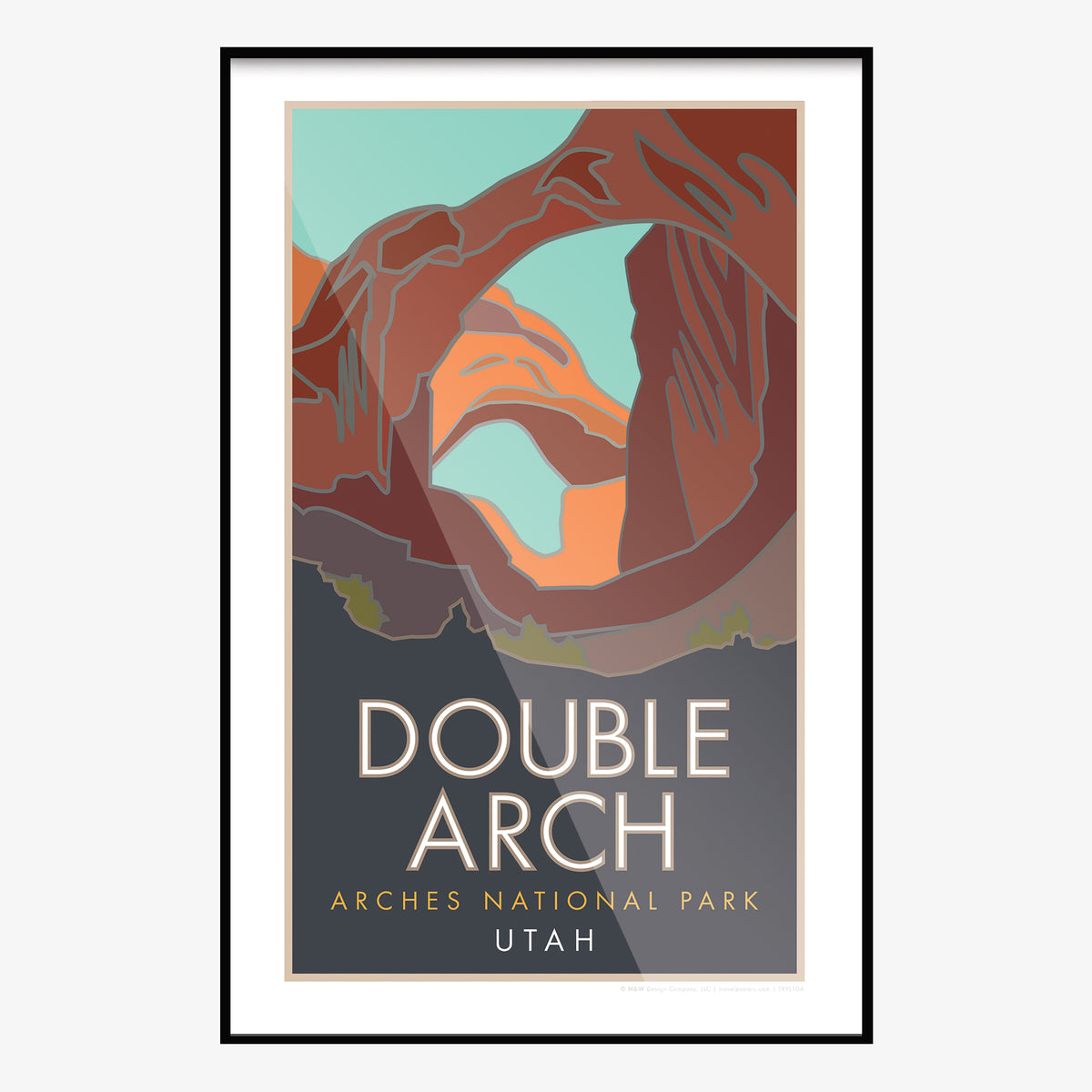 Double Arch Arches National Park Utah Travel Poster