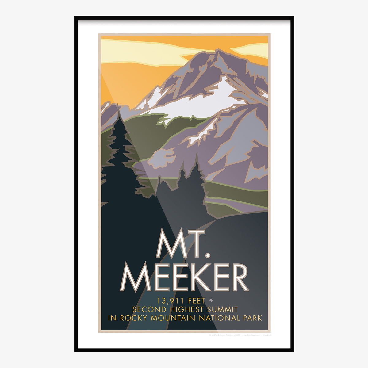 Mt. Meeker Colorado Travel Poster