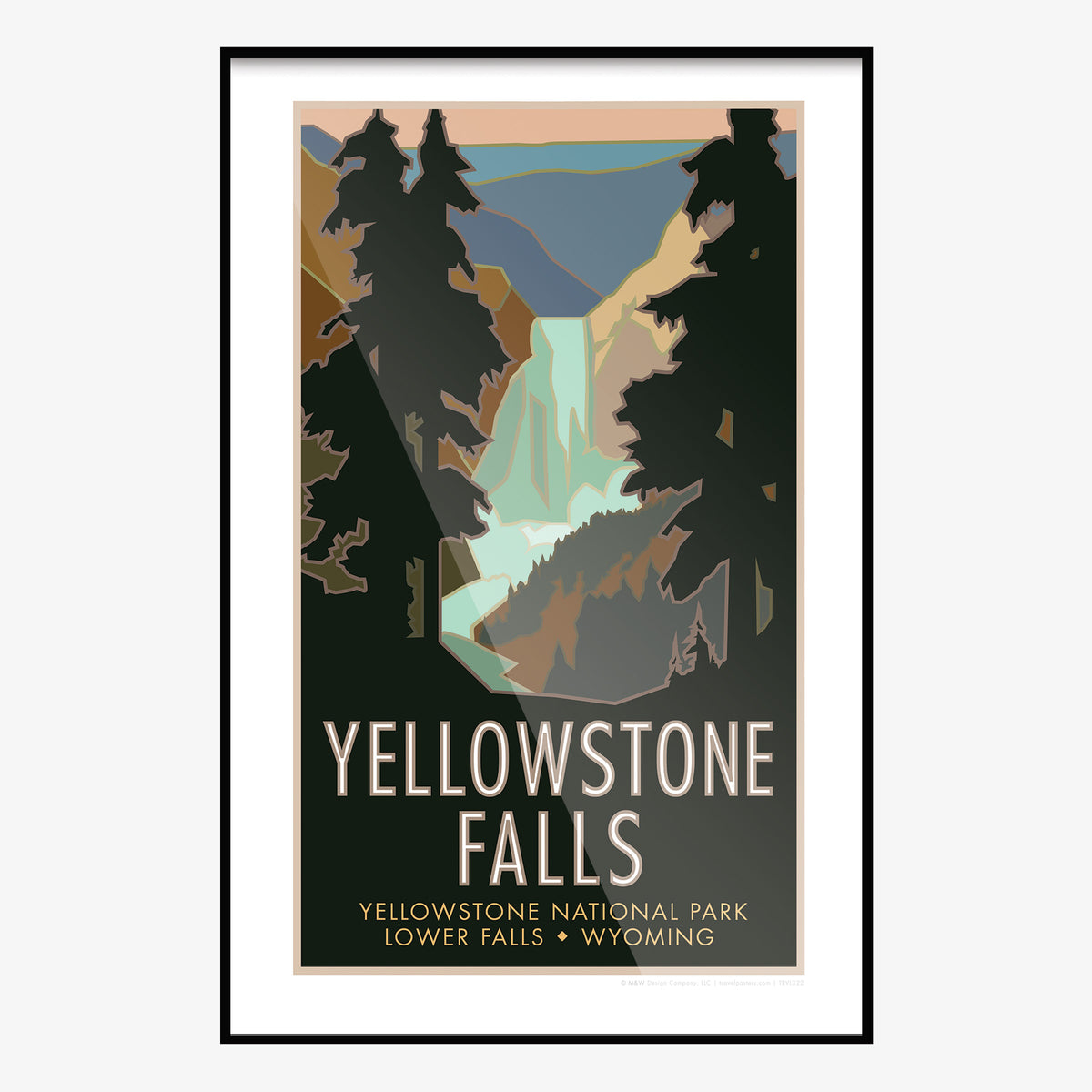 Yellowstone Falls Yellowstone National Park Wyoming Travel Poster