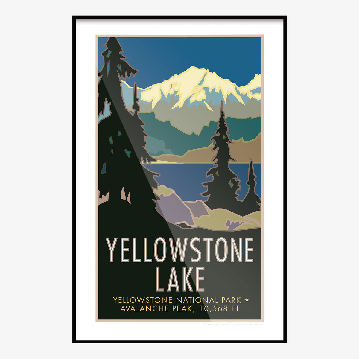 Yellowstone Lake Yellowstone National Park Wyoming Travel Poster