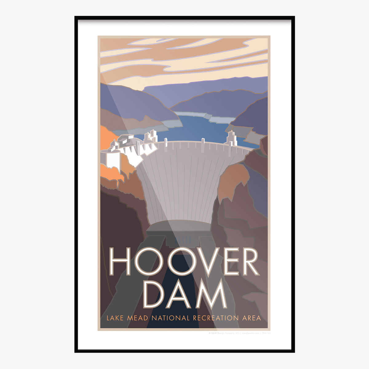 Hoover Dam Lake Mead National Recreation Area Nevada Travel Poster
