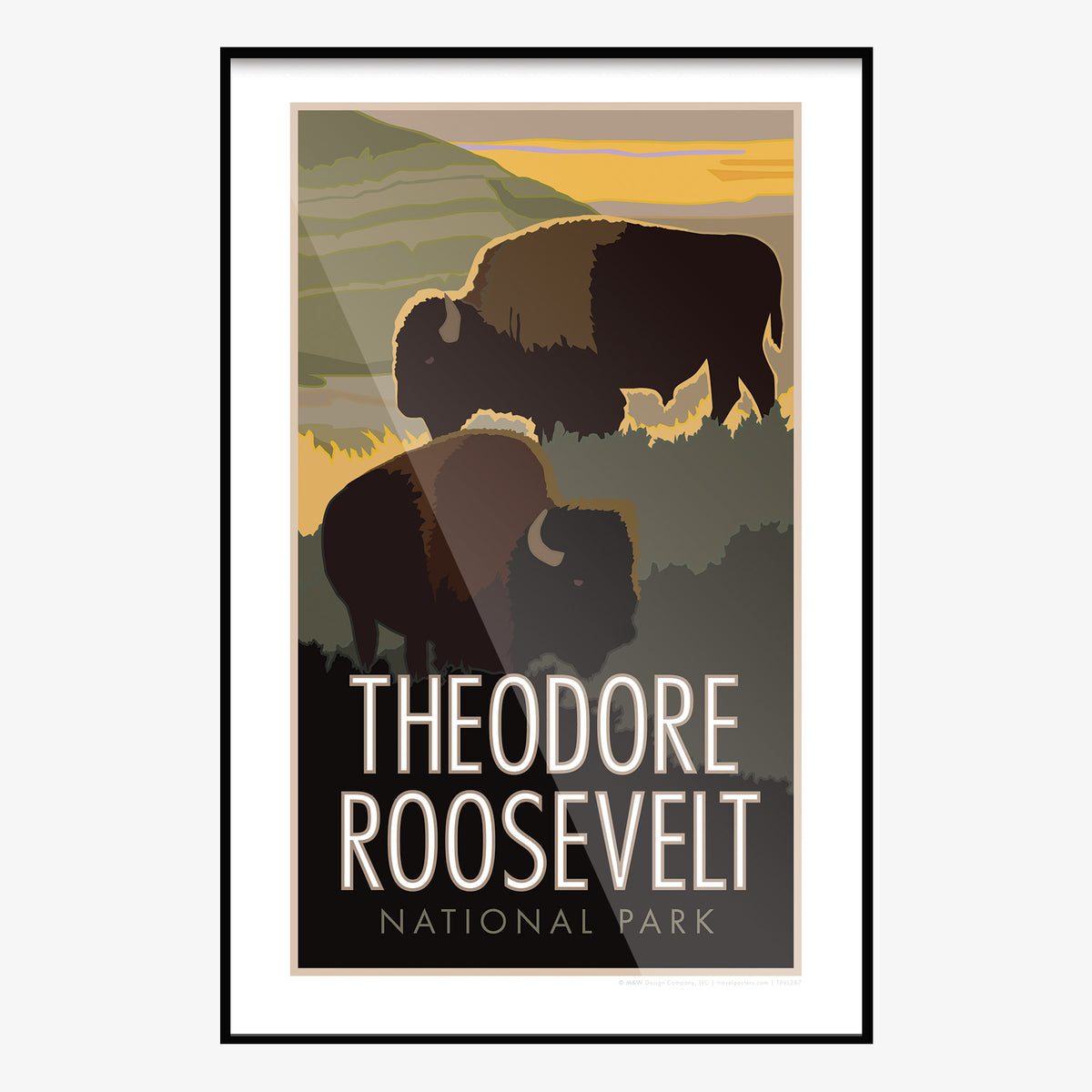 Theodore Roosevelt National Park Bison Travel Poster