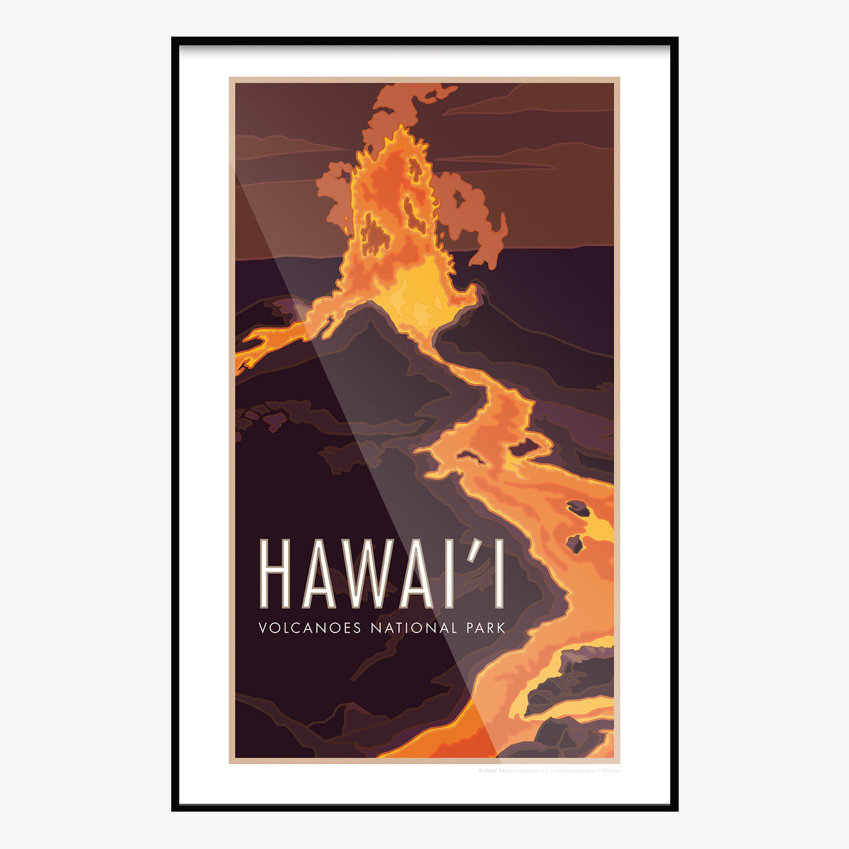 Hawaii Volcano Travel Poster