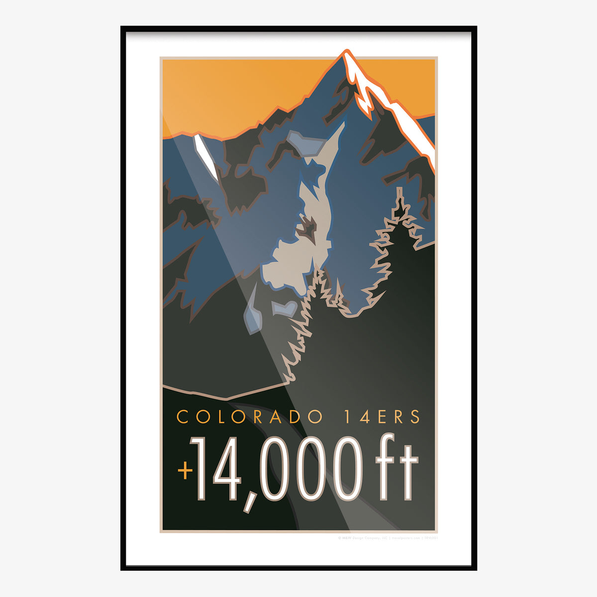 14,000 Feet Colorado's 14er Travel Poster