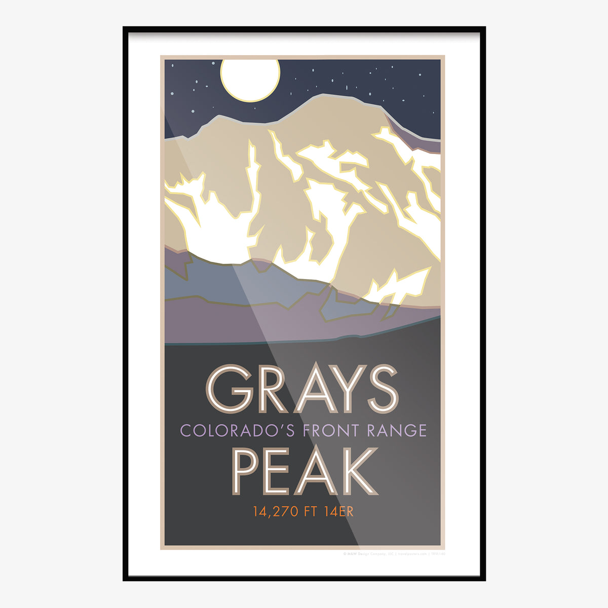 Grays Peak Colorado 14er Travel Poster