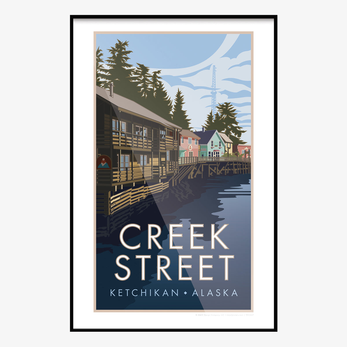 Creek Street Ketchikan Alaska Travel Poster