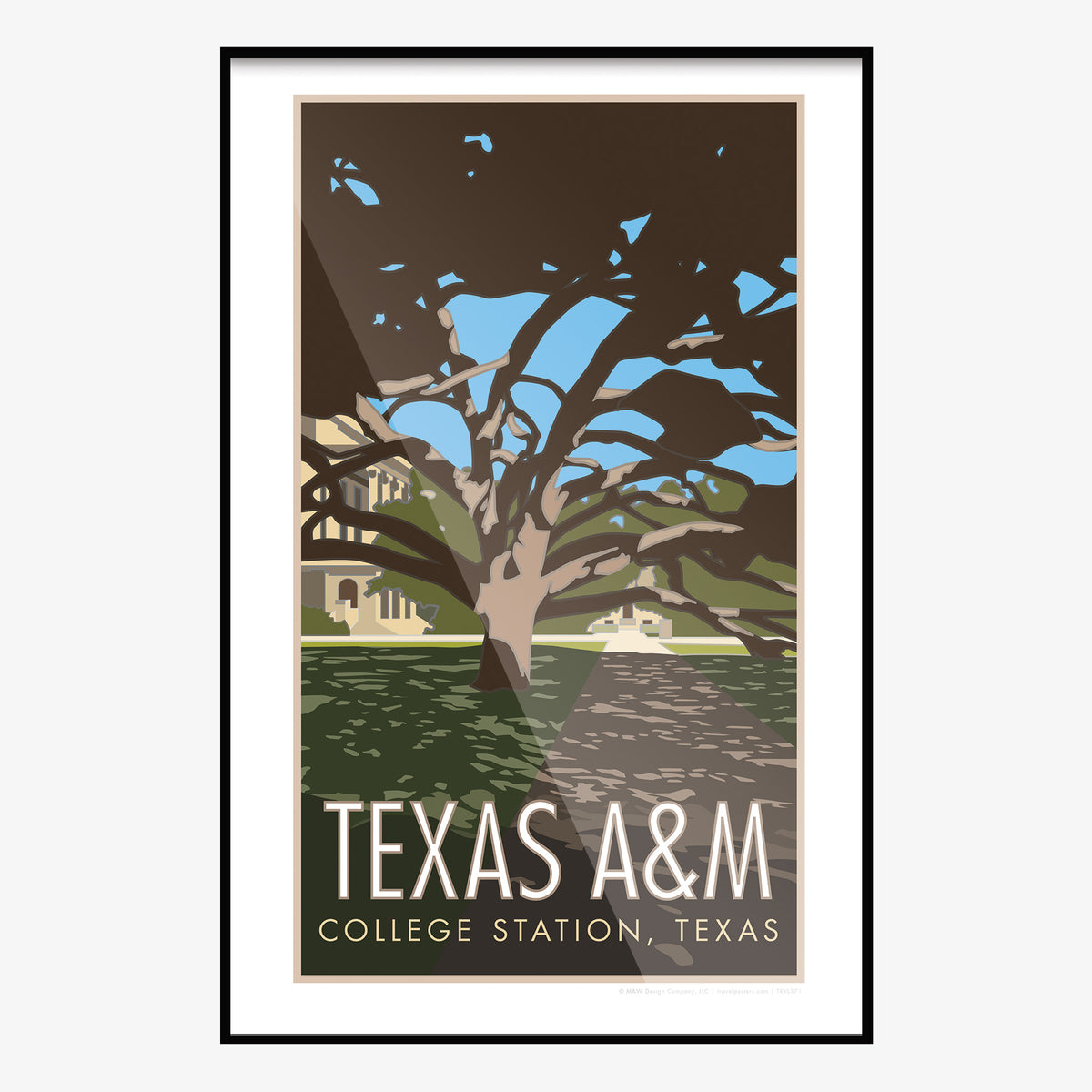 Texas A&M Tree Travel Poster
