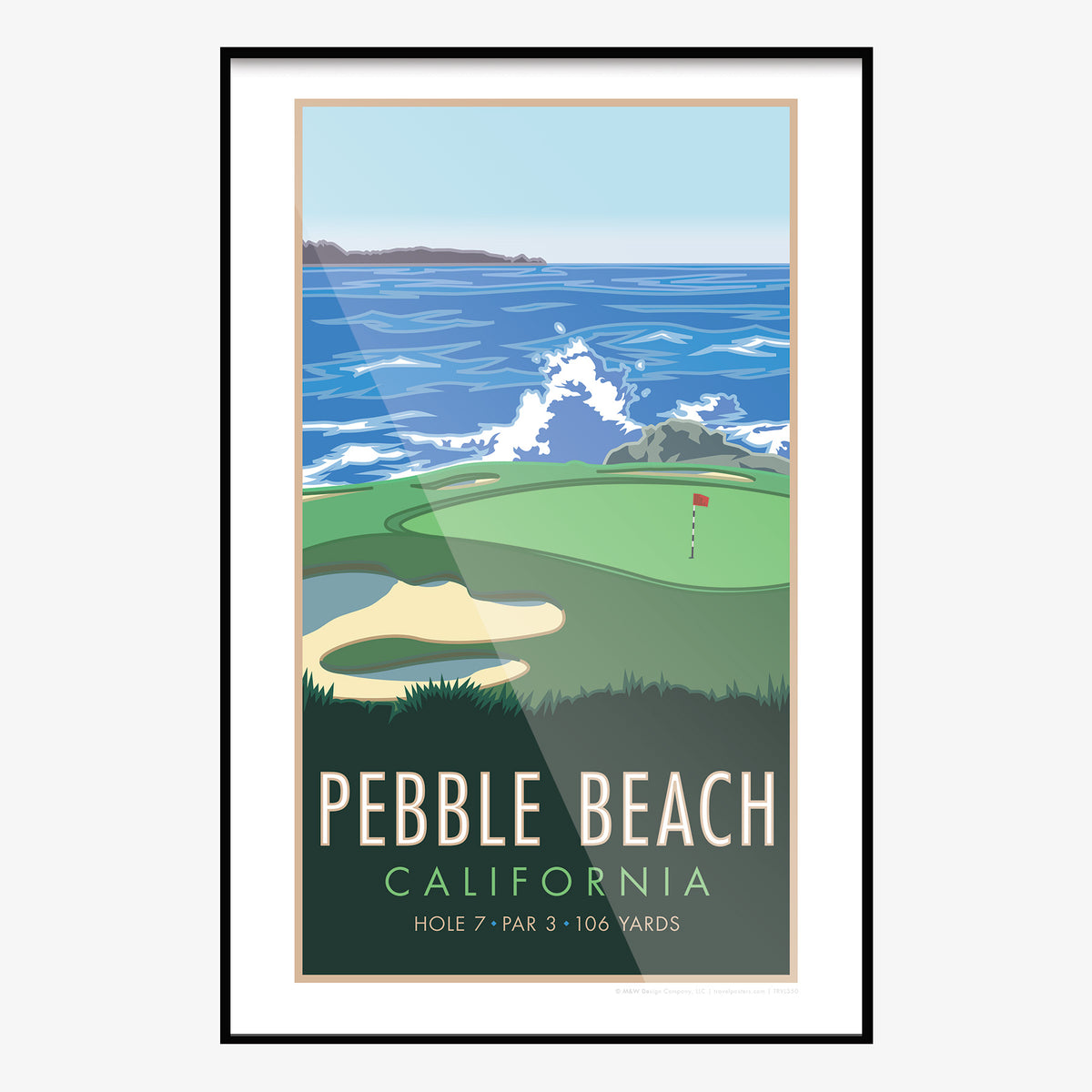 Pebble Beach Golf Course California Travel Poster