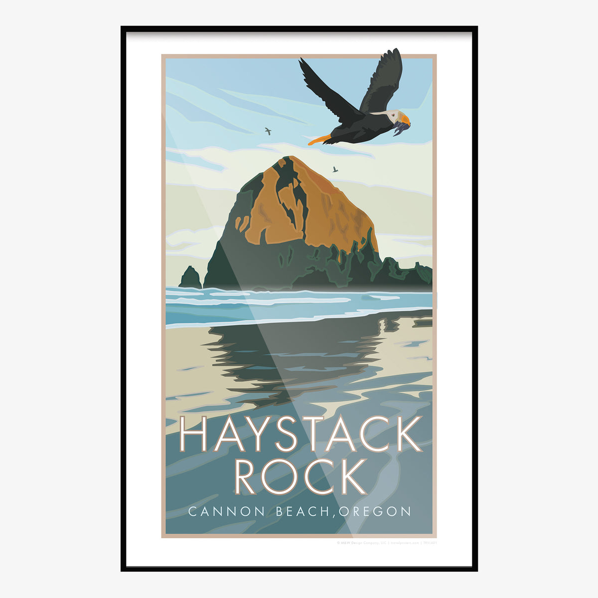Haystack Rock Oregon Travel Poster