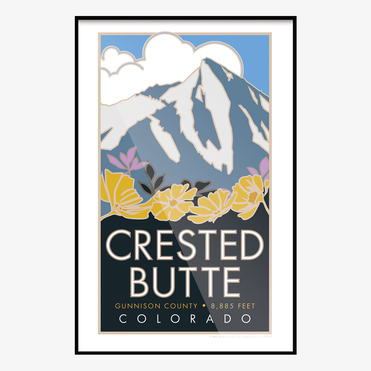 Crested Butte Flowers Colorado Travel Poster