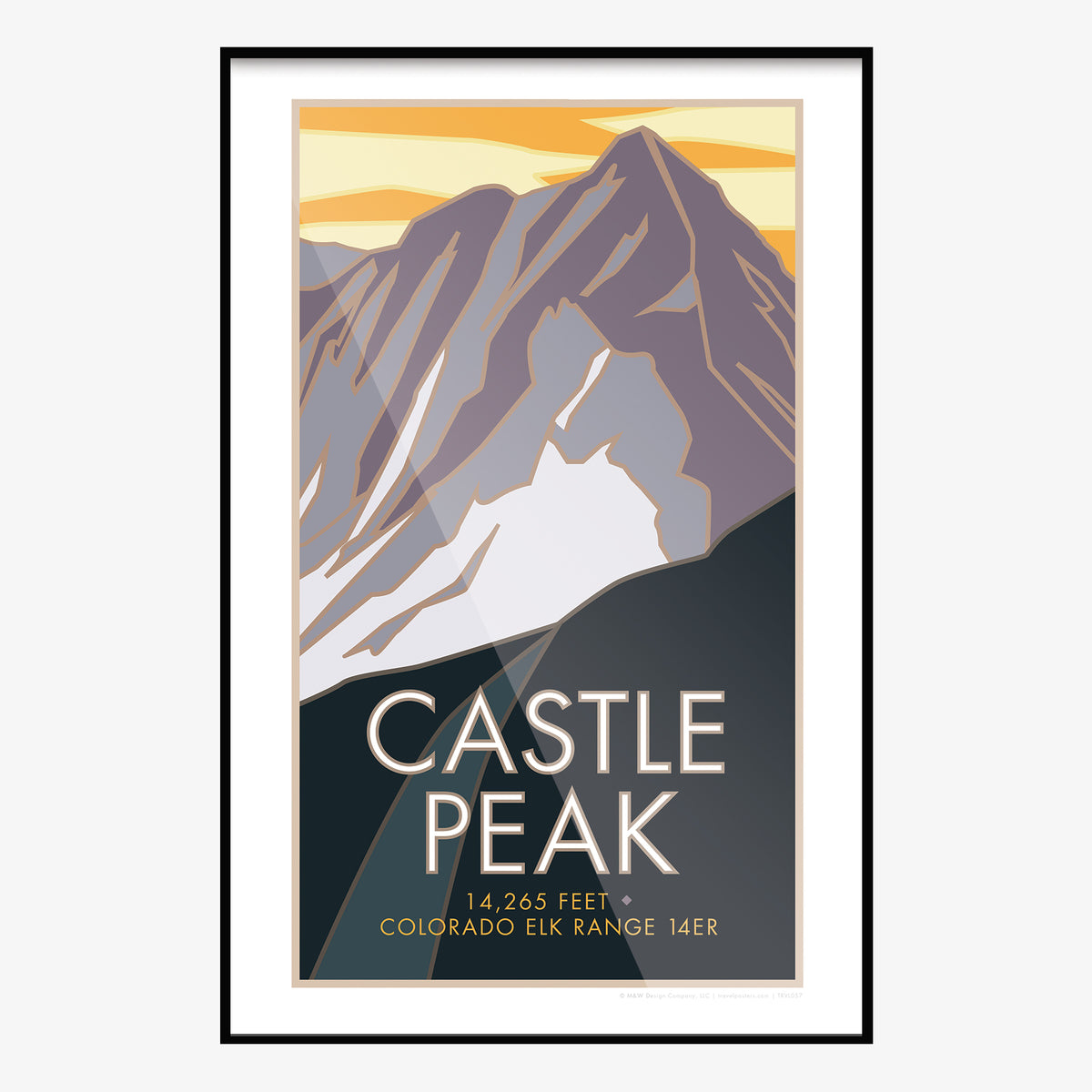 Castle Peak, Colorado Colorado 14er Travel Poster