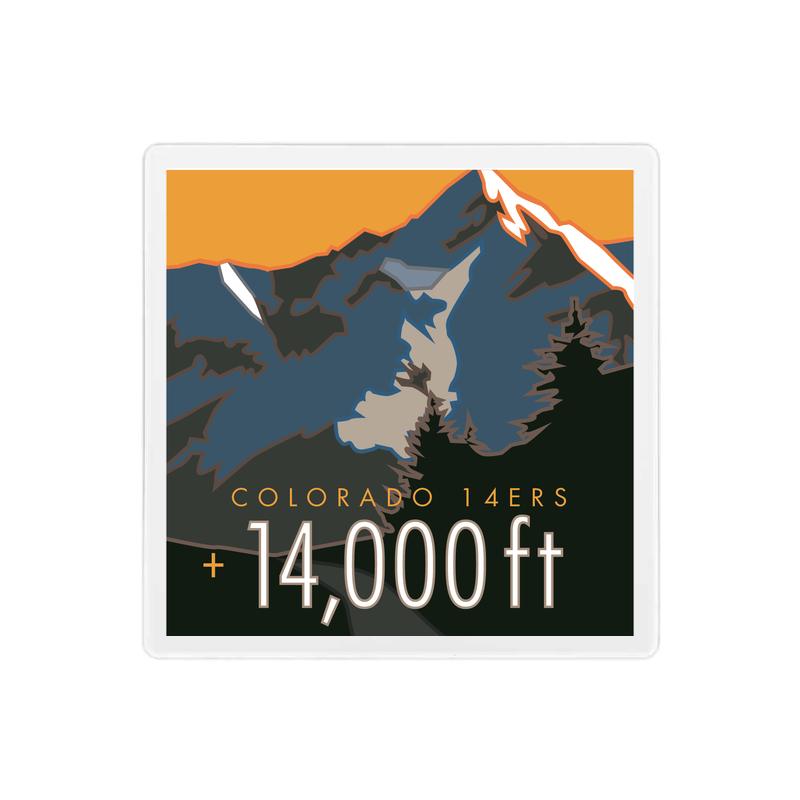 Climb Colorado's 14ers ceramic coasters