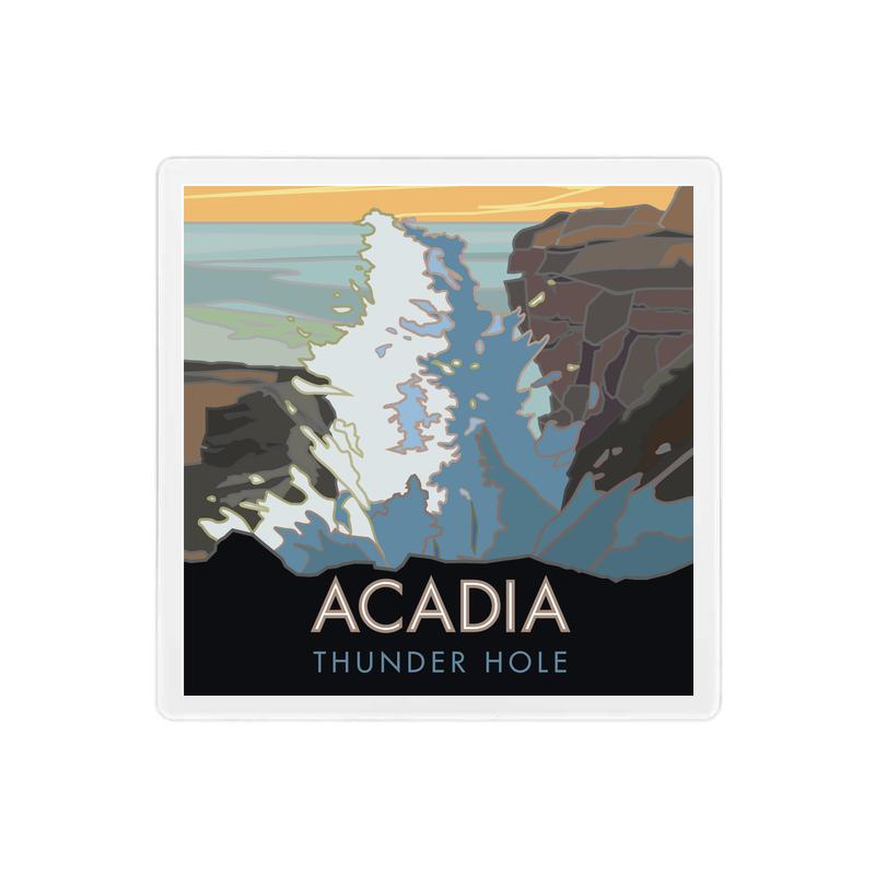 Acadia National Park, Thunder Hole, Maine - 4" x 4" Coaster