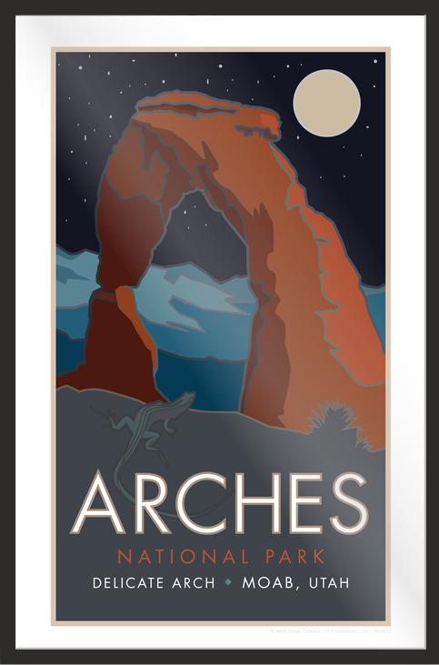 Arches National Park, Delicate Arch at Night, Utah - Poster