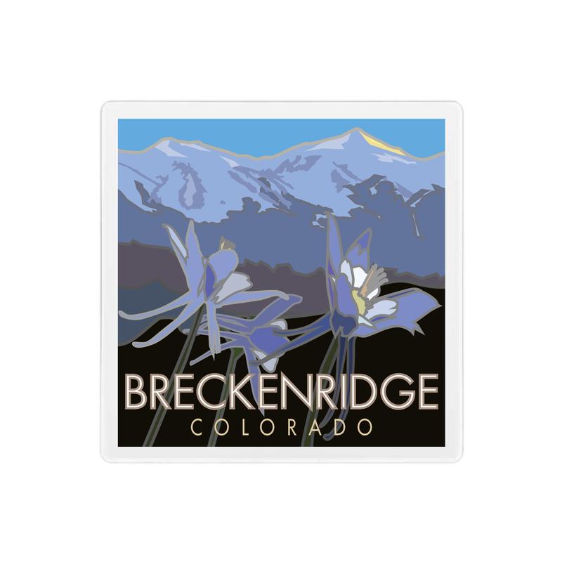 Breckenridge, Colorado - Columbines - 4" x 4" Sandstone Coaster