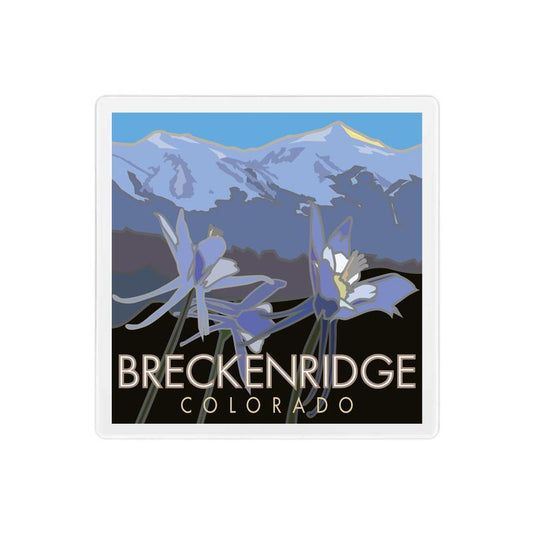Breckenridge, Colorado - Columbines - 4" x 4" Coaster