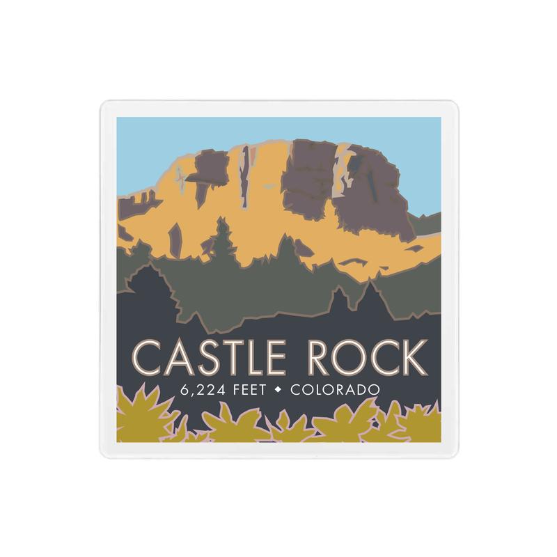 Castle Rock, Colorado - 4" x 4" Sandstone Coaster