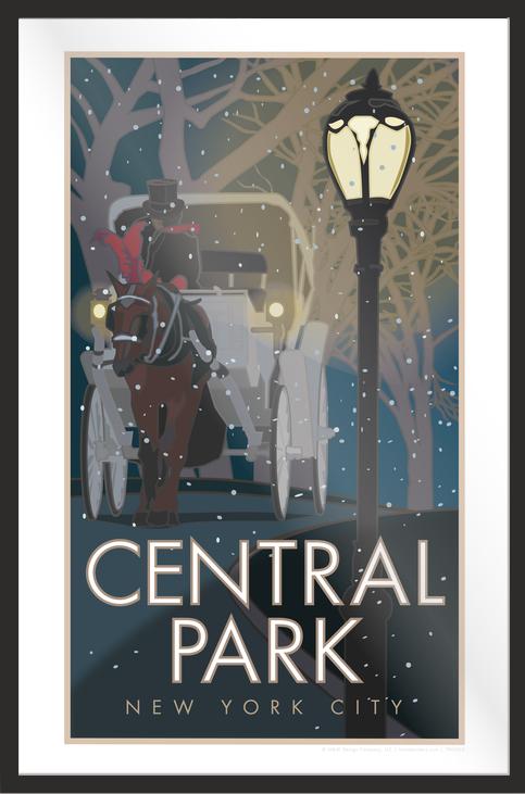 Central Park (Winter Carriage), New York City - Poster