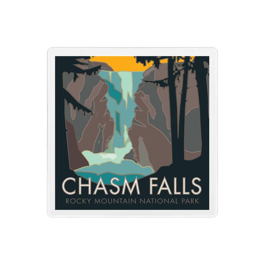 Chasm Falls, Rocky Mountain National Park, Colorado - 4" x 4" Coaster
