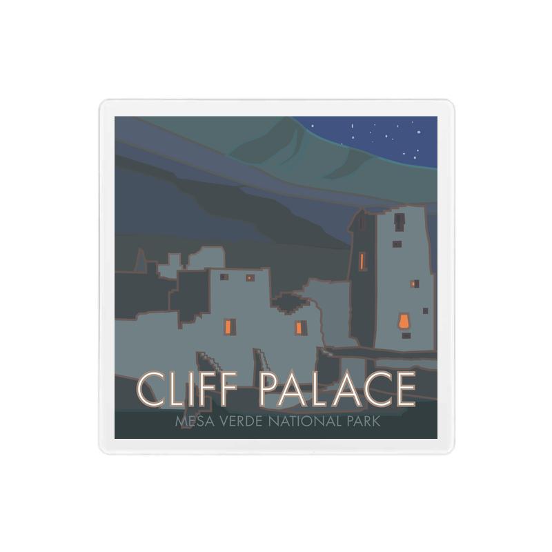 Cliff Palace, Mesa Verde National Park, Colorado - 4" x 4" Sandstone Coaster
