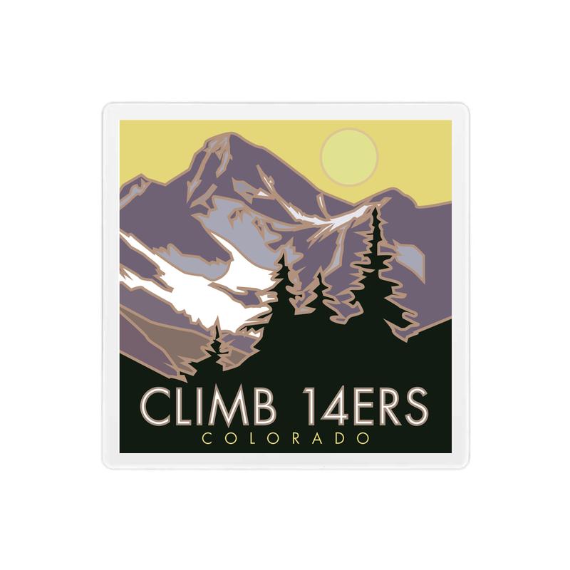 Climb Colorado's 14ers - 4" x 4" Sandstone Coaster