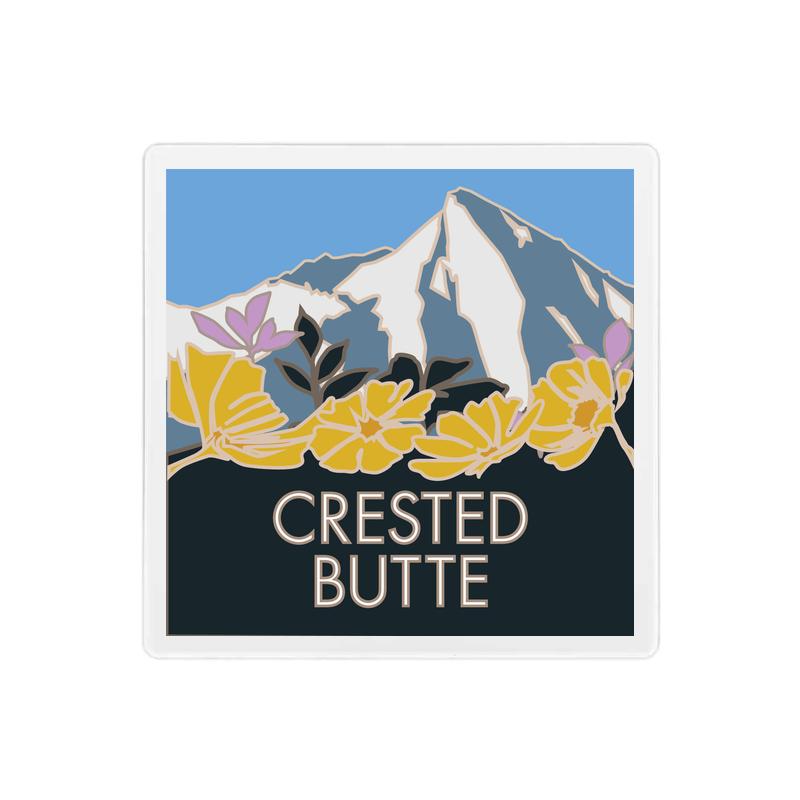 Crested Butte (Flowers), Colorado - 4" x 4" Sandstone Coaster