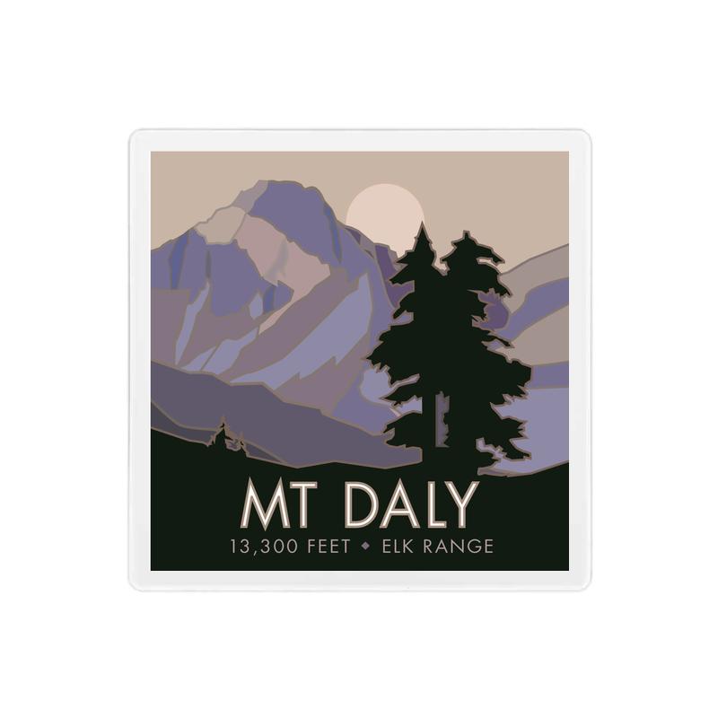 Mt. Daly, Colorado - 4" x 4" Coaster