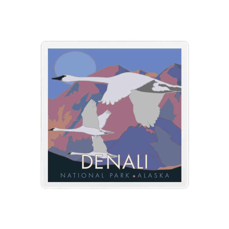 Denali National Park - Alaska - 4" x 4" Sandstone Coaster