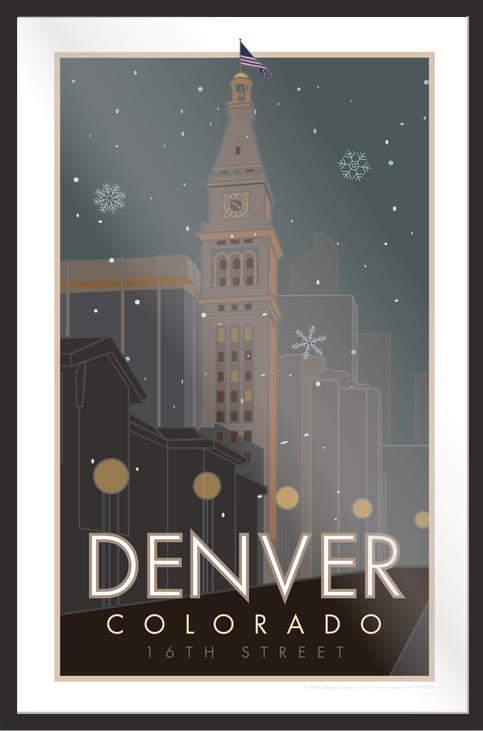 Denver 16th Street Mall Clocktower, Colorado - Poster