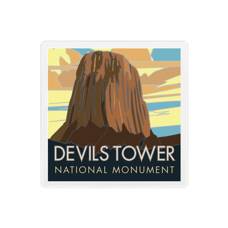Devils Tower, Wyoming - 4" x 4" Sandstone Coaster