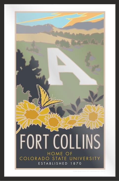 Fort Collins (The A), Colorado - Poster