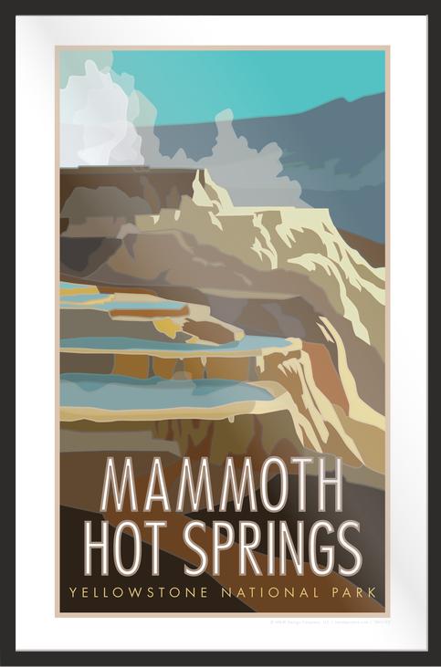 Mammoth Hot Springs, Yellowstone National Park, Wyoming - Poster