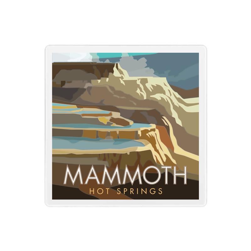 Mammoth Hot Springs, Yellowstone National Park, Wyoming - 4" x 4" Sandstone Coaster