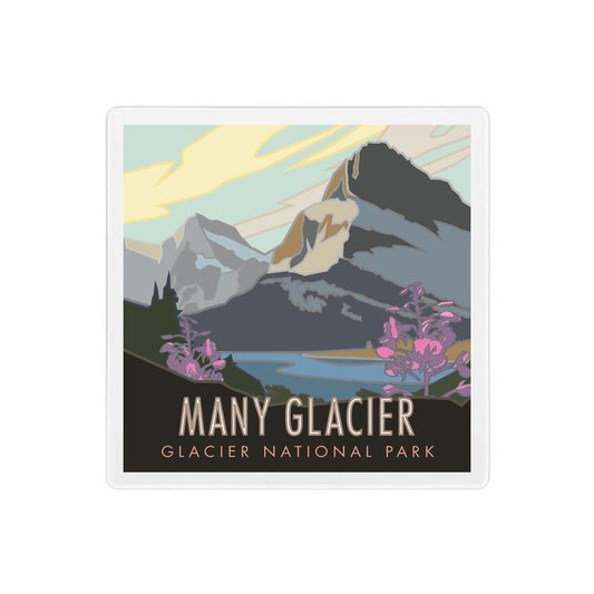 Many Glacier (Glacier National Park) Montana - 4" x 4" Coaster