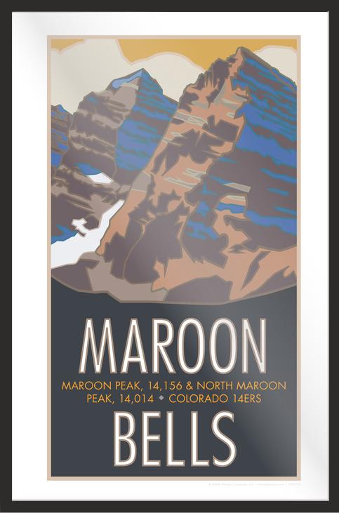Maroon Bells, Colorado - Colorado 14er - Poster