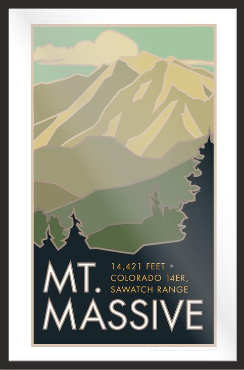 Mt. Massive Colorado 14er Travel Poster