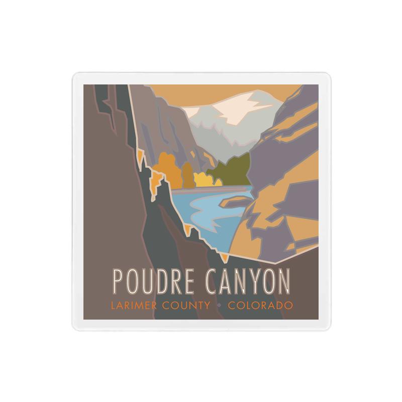 Poudre Canyon, Colorado - 4" x 4" Sandstone Coaster
