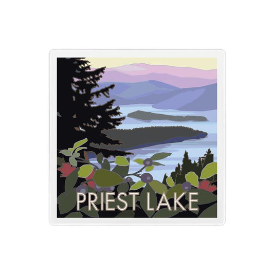 Priest Lake, Idaho - 4" x 4" Coaster